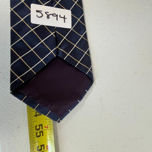 Polo by Ralph Lauren Blue Plaid Design 100% Silk Men's Necktie Hand Made Repp - Picture 6 of 16